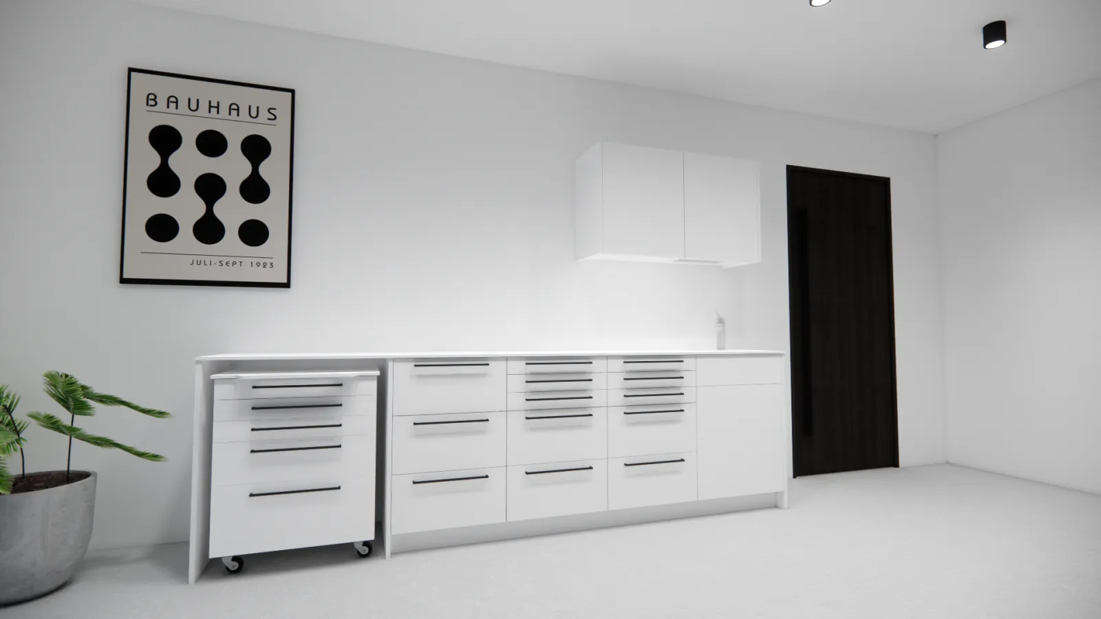 Mobilier médical sur mesure installé dans un cabinet